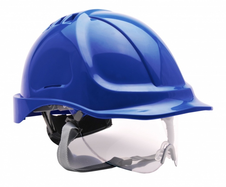 Portwest PW55 Endurance Vented  Hard Hat Helmet with Drop down Visor